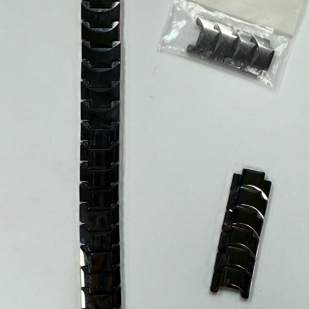 Men's Black Metal Watch Band